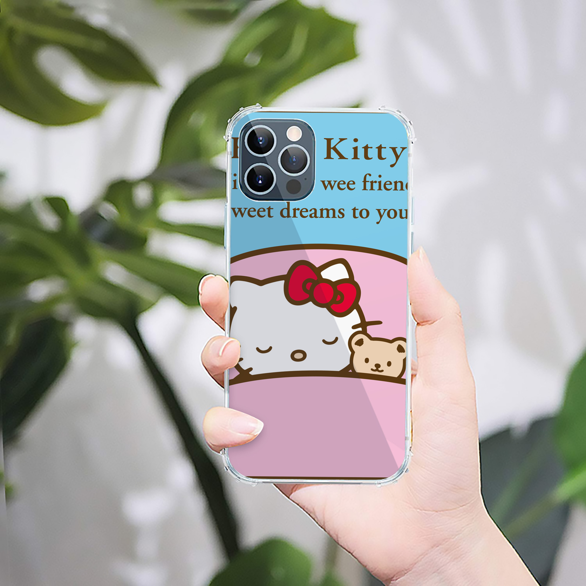 （画像用） Hello Kitty ハローキティ 【iPhone 12シリーズ対応】透明スマホケース（クリアソフトケース）